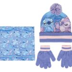 Lilo & Stitch Beanie, Tube Scarf & Gloves 3-Set Stitch