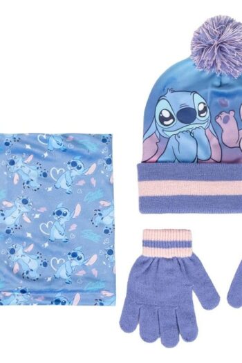 Lilo & Stitch Beanie, Tube Scarf & Gloves 3-Set Stitch
