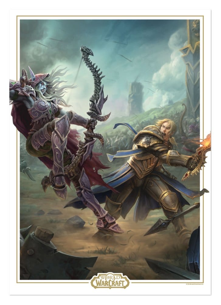 x_fntk-abk-wow01 World of Warcraft Art Print Sylvanas vs Anduin Wrynn Limited Edition 42 x 30 cm - immagine 1