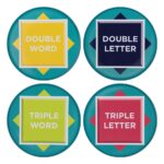 Scrabble Coaster 4-Pack Printed Metal
