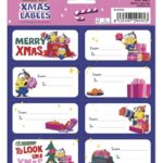 Minions Self-Adhesive Labels Christmas