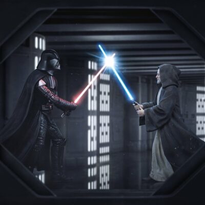 Star Wars Deluxe Art Scale Statue 1/10 Darth Vader Vs Obi-Wan Kenobi (CCXP Exclusive 2025) 24 cm Iron Studios - immagine 2
