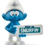 The Smurfs Mini-Figure Smurf with a Sign (Keep on Smurfin') 5 cm