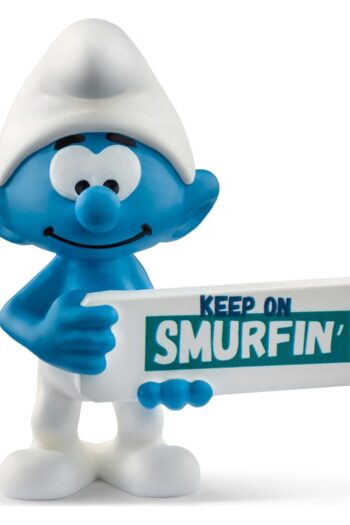 The Smurfs Mini-Figure Smurf with a Sign (Keep on Smurfin') 5 cm
