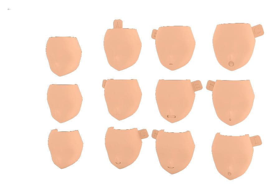 x_ktokp892 Megami Device M.S.G 08 Accessory Set 1/1 Face Set Buster Doll Skin Color D - immagine 1