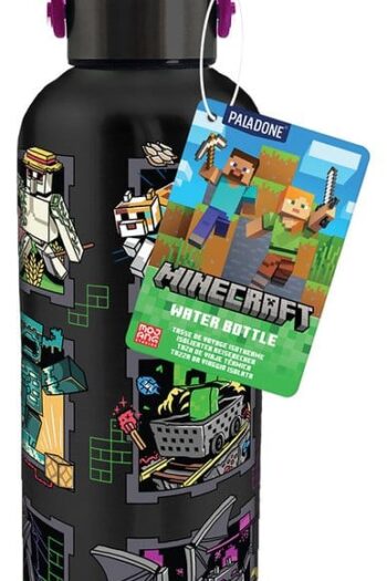 Minecraft Mascots Metal Water Bottle with Carry Loop