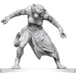 Pathfinder Battles Deep Cuts Unpainted Miniature Weretiger 13 cm