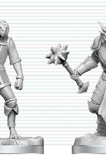 Dungeons & Dragons Nolzur's Marvelous Miniatures Unpainted Miniature Dragonborn Paladin & Dragonborn Squire 14 cm
