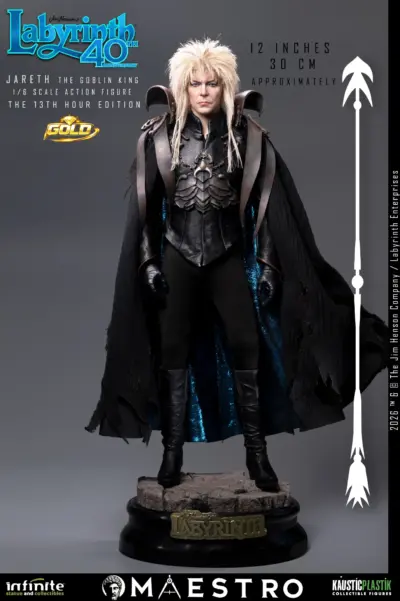 Labyrinth Jareth The Goblin King 1/6 Action Figure The 13th Hour Edition Gold by Infinite Statue - immagine 27
