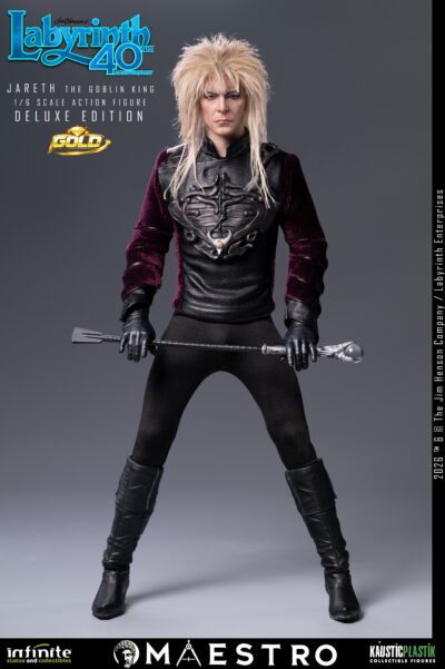 Labyrinth Jareth The Goblin King 1/6 Action Figure Deluxe Edition Gold by Infinite Statue - immagine 13