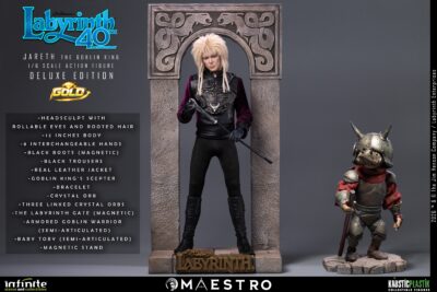 Labyrinth Jareth The Goblin King 1/6 Action Figure Deluxe Edition Gold by Infinite Statue - immagine 5