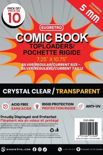 Evoretro Comics Topload Holder 10-Pack Silver