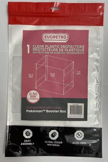 Evoretro PET Display Case Protector for Pokémon Booster Box (1-Pack)