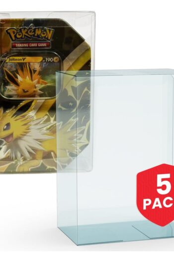 Evoretro PET Protectors 5-Pack for Pokémon Medium Tins 12x8x15cm