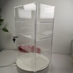 Evoretro 4-Tier Locking Acrylic Tiered Countertop Showcase Display Case
