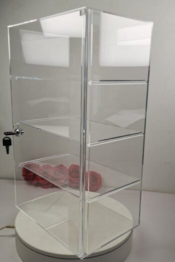 Evoretro 4-Tier Locking Acrylic Tiered Countertop Showcase Display Case