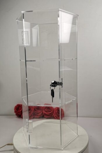 Evoretro 3-Tier Locking Acrylic Hexagon Display Tower