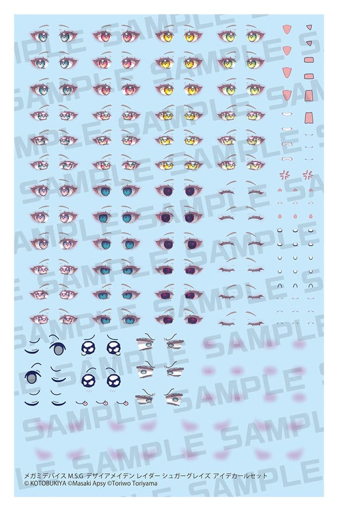 x_ktokp875 Megami Device M.S.G. Plastic Model Kit 1/1 Desire Maiden Raider Sugar Glaze Eye Decal Set 14 cm - immagine 1