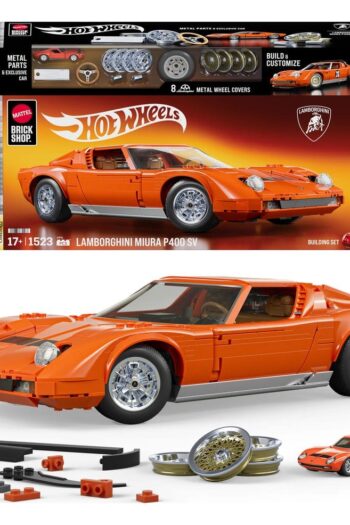 Hot Wheels Premium Mattel Brick Shop Building Set 1/12 Lamborghini Miura P400 SV