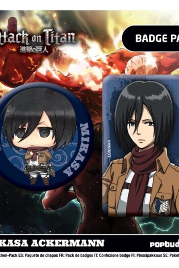 Attack on Titan Badges 2-Pack Mikasa Ackermann