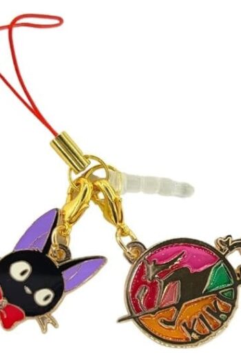 Kiki's Delivery Service Keychain Stained Glass Style Jiji Gold
