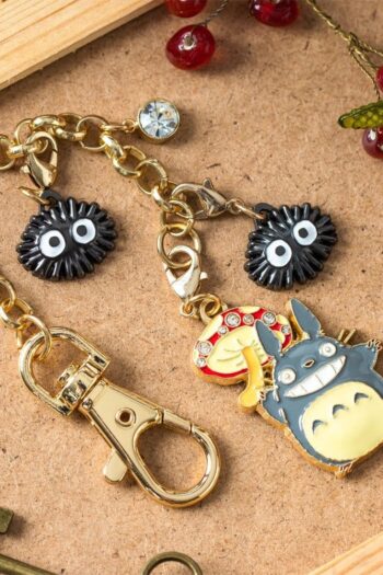 My Neighbor Totoro Charm Chain Keychain Big Totoro & Mushroom