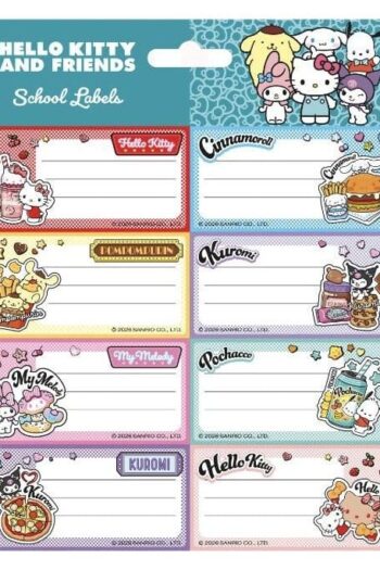 Hello Kitty and Friends School Labels American Diner Version