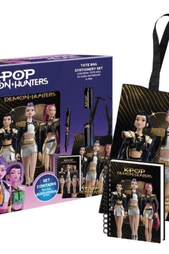 KPop Demon Hunters Tote Bag Stationery Set Golden Display (6)