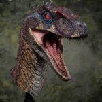 Jurassic Park III Life Size Bust Male Alpha Velociraptor "Blood Knight" 83 cm