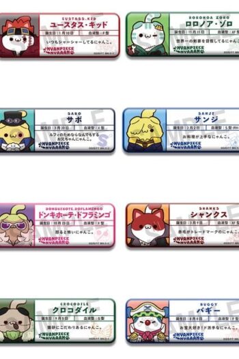 One Piece Mega Cat Project Metal Badges NyanPieceNyan! Name Collection 8 cm Blind Box Display (16) (Repeat)