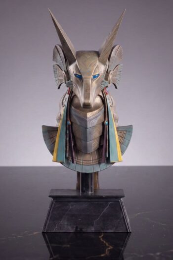 Stargate Desktop Replica Helmet Replica Jackal Guard Helmet Anubis 15 cm