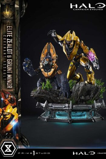 Halo: Campaign Evolved Ultimate Premium Masterline Series Statue 1/4 Elite Zealot & Grunt Minor: Covenant Assault 81 cm
