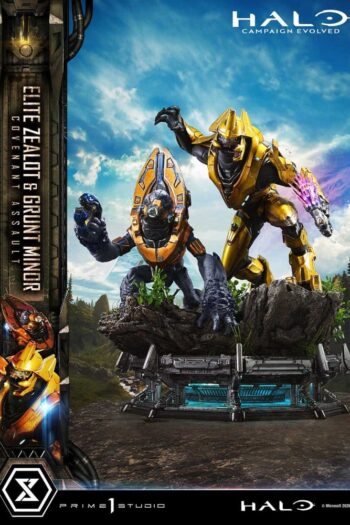 Halo: Campaign Evolved Ultimate Premium Masterline Series Statue 1/4 Elite Zealot & Grunt Minor: Covenant Assault Bonus Version 81 cm