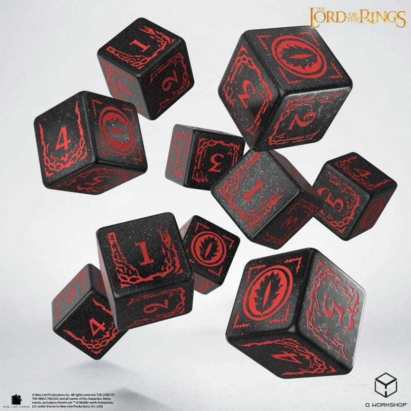 x_qws49896 The Lord of the Rings: 10 D6 Dice Set Mordor - immagine 1