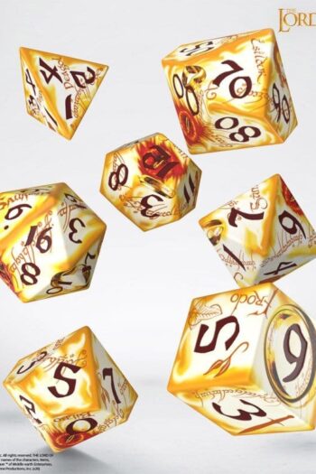 The Lord of the Rings Full Art Dice Set of 7 Ring-bearers (Whitefire Radiance)