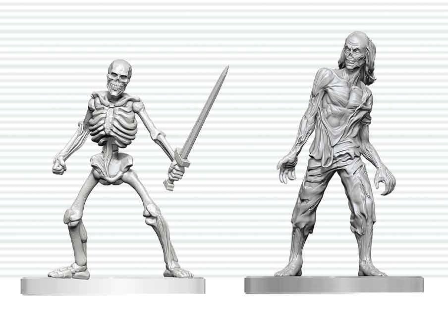 x_wiz90913 Dungeons & Dragons Nolzur's Marvelous Miniatures Unpainted Miniature Zombie & Skeleton 14 cm - immagine 1