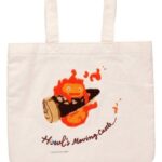 Howl's Moving Castle Tote Bag Embroidery Canvas Calcifer in a hurry