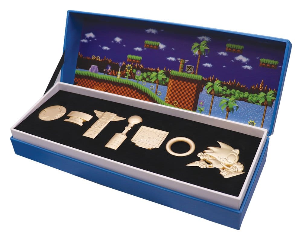 x_fntk-seg-son13 Sonic the Hedgehog Replica Commemorative Icons Set Limited Edition 10 x 28 x 4 cm - immagine 1