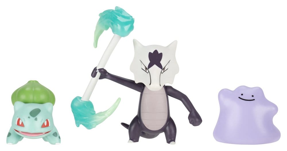 x_jazpkw4564 Pokémon Battle Figure Set Action Figures Bulbasaur, Ditto & Alolan Marowak (3-Pack) - immagine 1