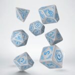 Shadow Scar Dice Set of 7 White & Blue