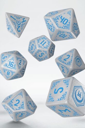 Shadow Scar Dice Set of 7 White & Blue