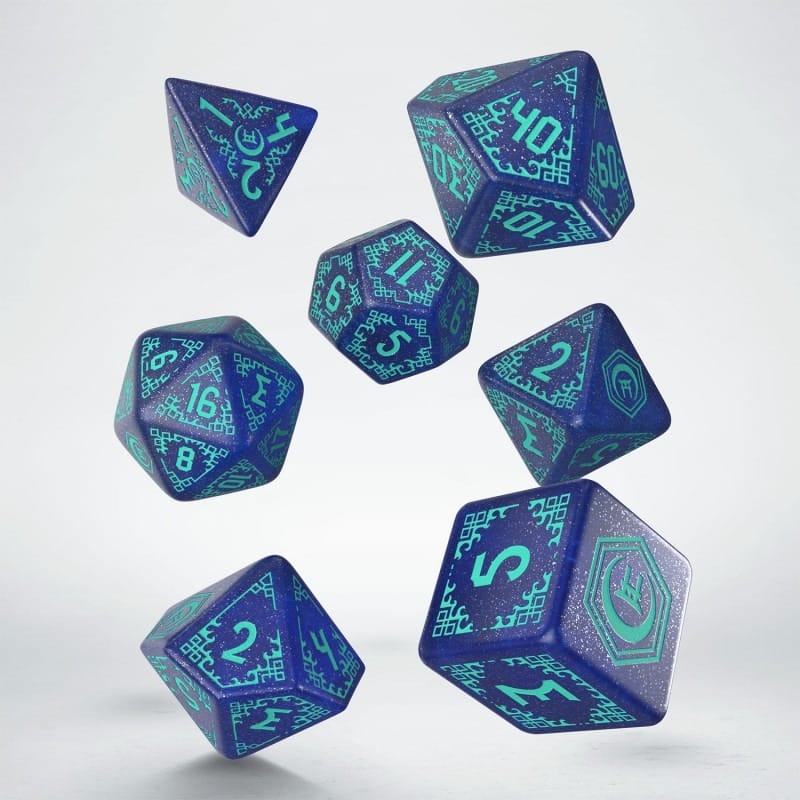 x_qws49837 Shadow Scar Dice Set of 7 Blue & Turquoise - immagine 1