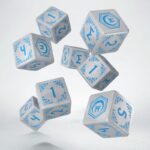 Shadow Scar Dice Set of 8 Essential White & Blue