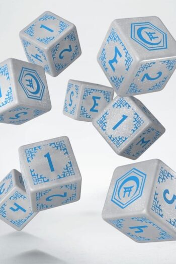 Shadow Scar Dice Set of 8 Essential White & Blue