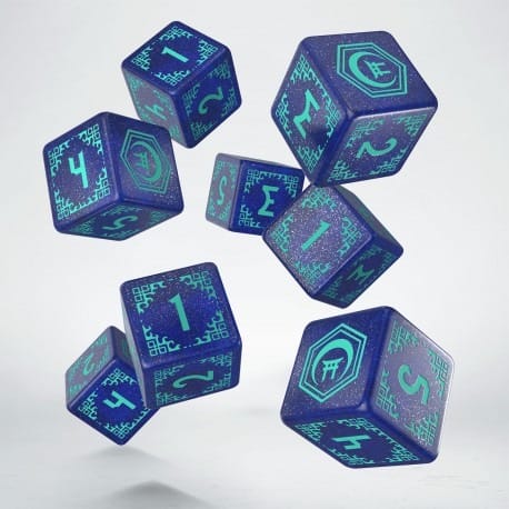 x_qws49839 Shadow Scar Dice Set of 8 Essential Blue & Turquoise - immagine 1